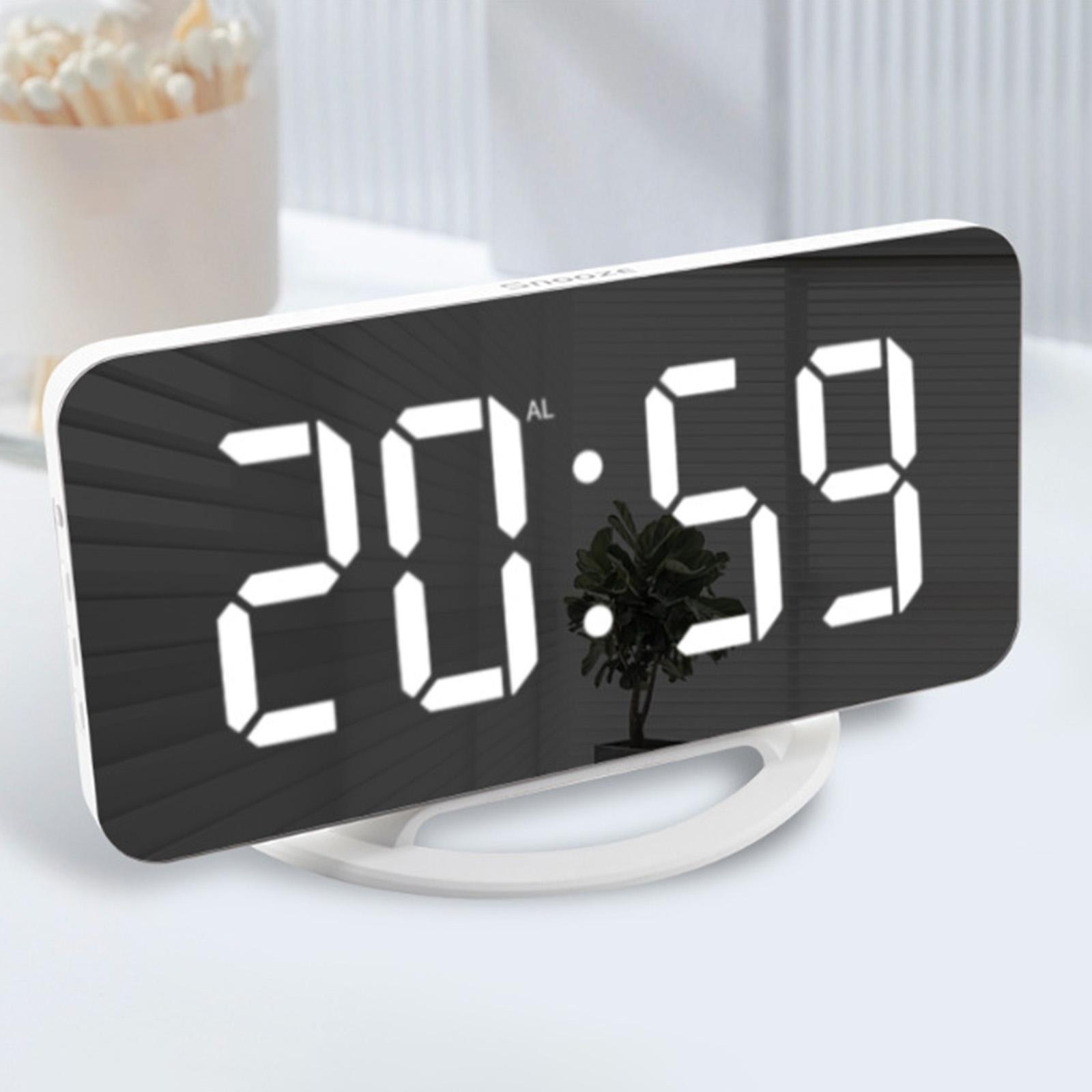 LED Alarm Clock Digital Clock Colorful Snooze Modern LED Clocks 12H 24H Display Electronic Desktop Clock for Hall Bedroom Wall Decor Teens