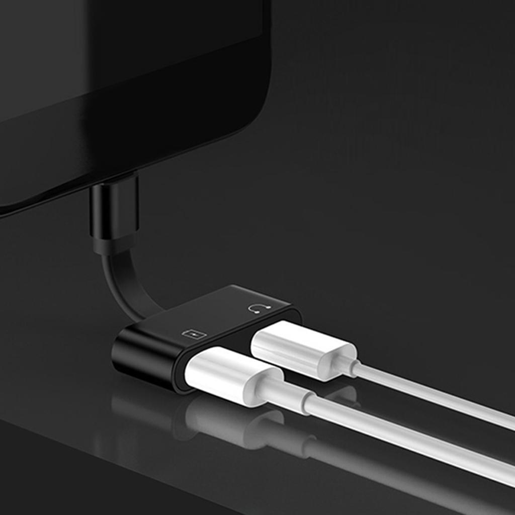 Dual Headphone Jack Audio Charge Adapter For IPhone 7 8 8Plus