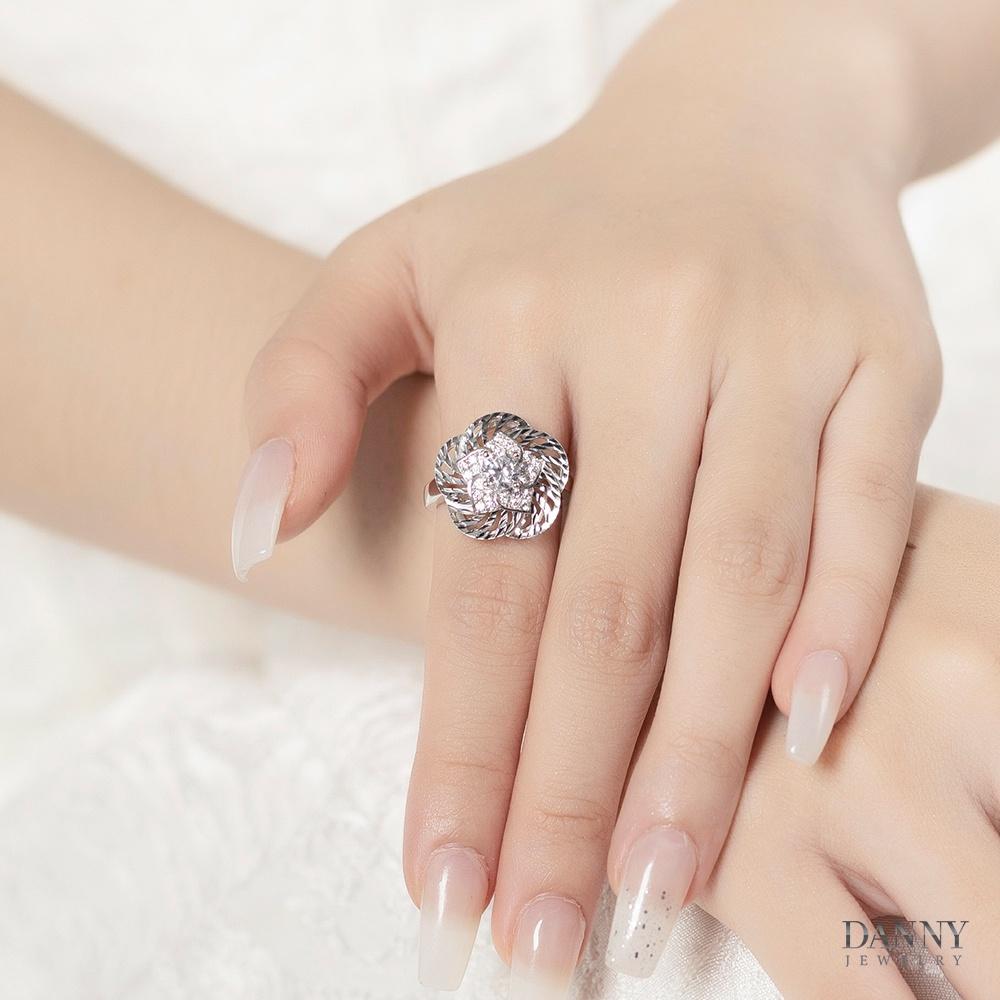 Nhẫn Nữ Danny Jewelry Bạc 925 Xi Bạch Kim Đính Đá CZ KI4GZ003
