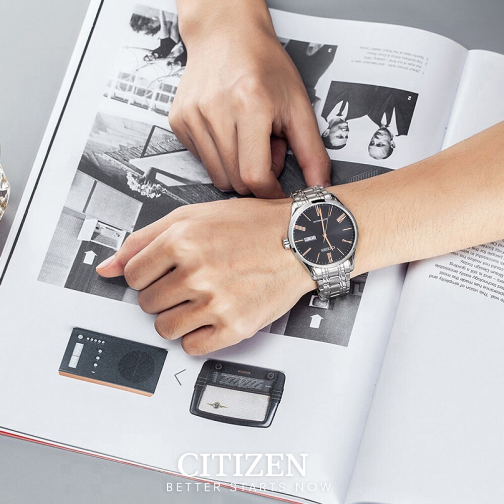 Đồng Hồ Nam Citizen Dây Thép Không Gỉ NH8360-80J - Mặt Đen