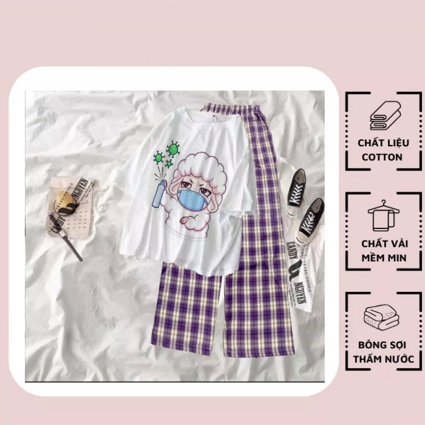 Sét Bộ Nữ SS25, Sét Đồ Nữ Đi Chơi Đẹp In Cô Bé Y Tế, Sét Áo Vải Cotton