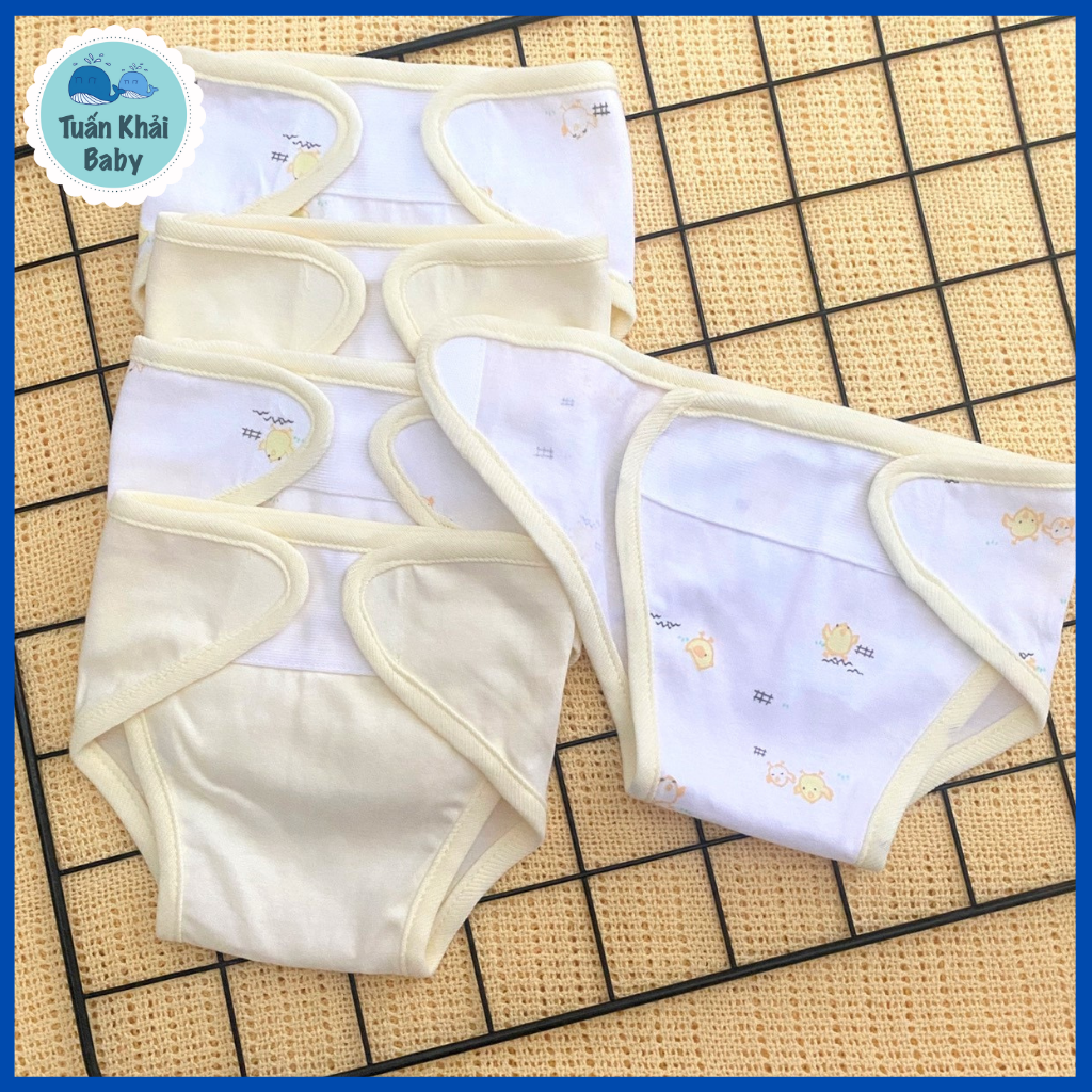 Set 5 Tã Vải Sơ Sinh CUNCON cho bé trai, bé gái | Size 1,2,3 cho bé sơ sinh -9kg | Chất vải cotton mềm, mịn, miếng dán mềm