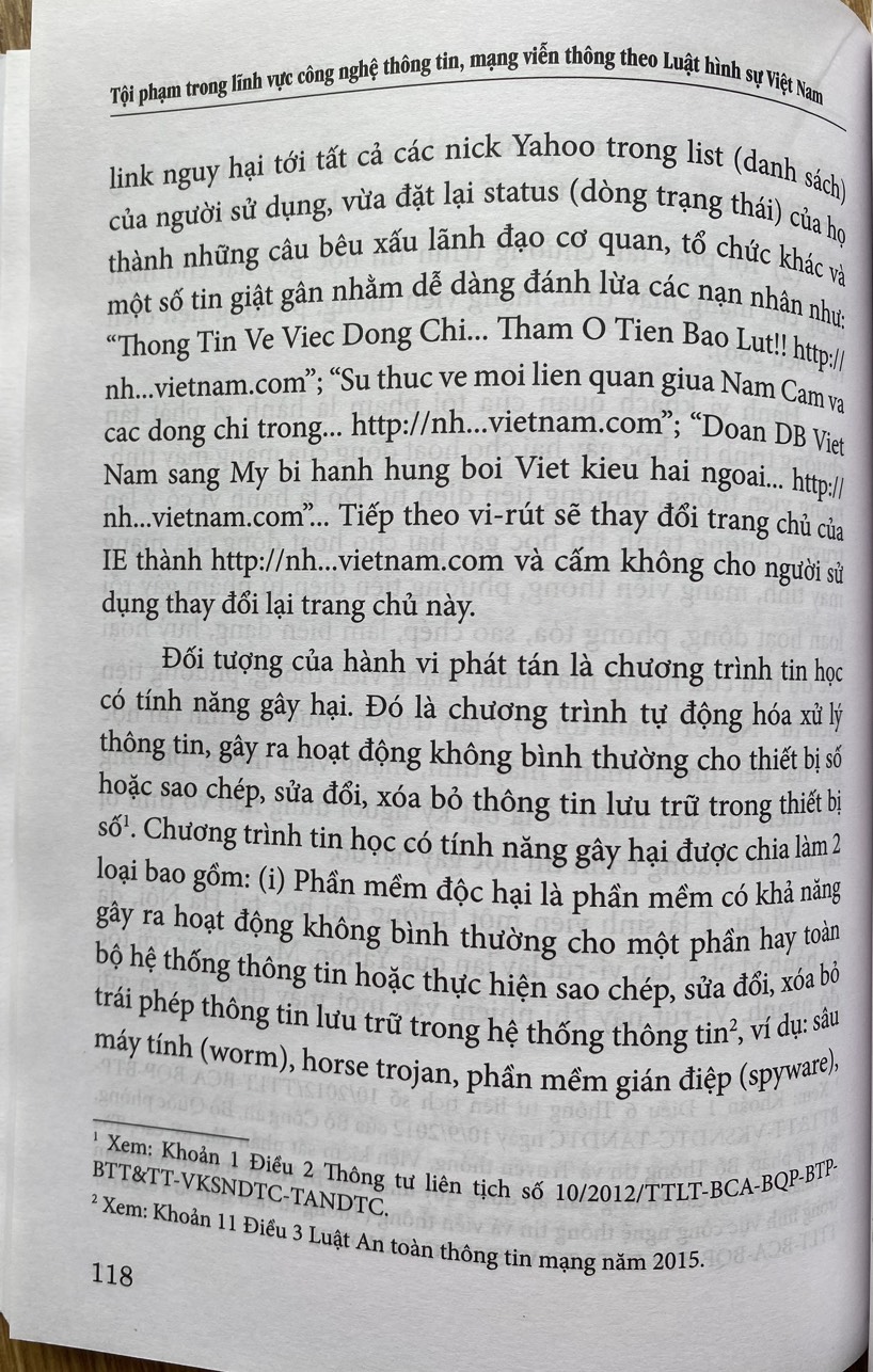 Tội Phạm Trong Lĩnh Vực Công Nghệ Thông Tin, Mạng Viễn Thông Theo Luật Hình Sự Việt Nam