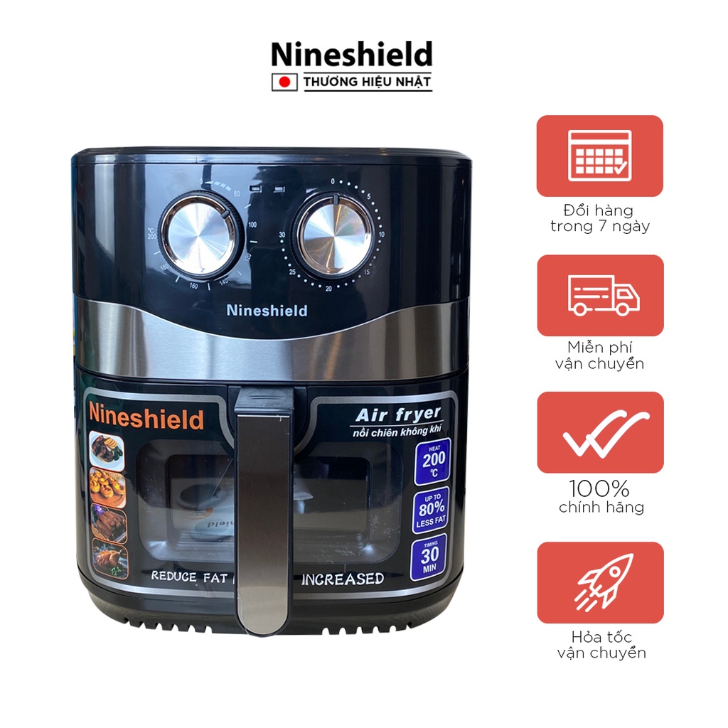 Nồi Chiên Không Dầu 10.5L Nineshield Loại Cơ KB-8002M - Hàng chính hãng