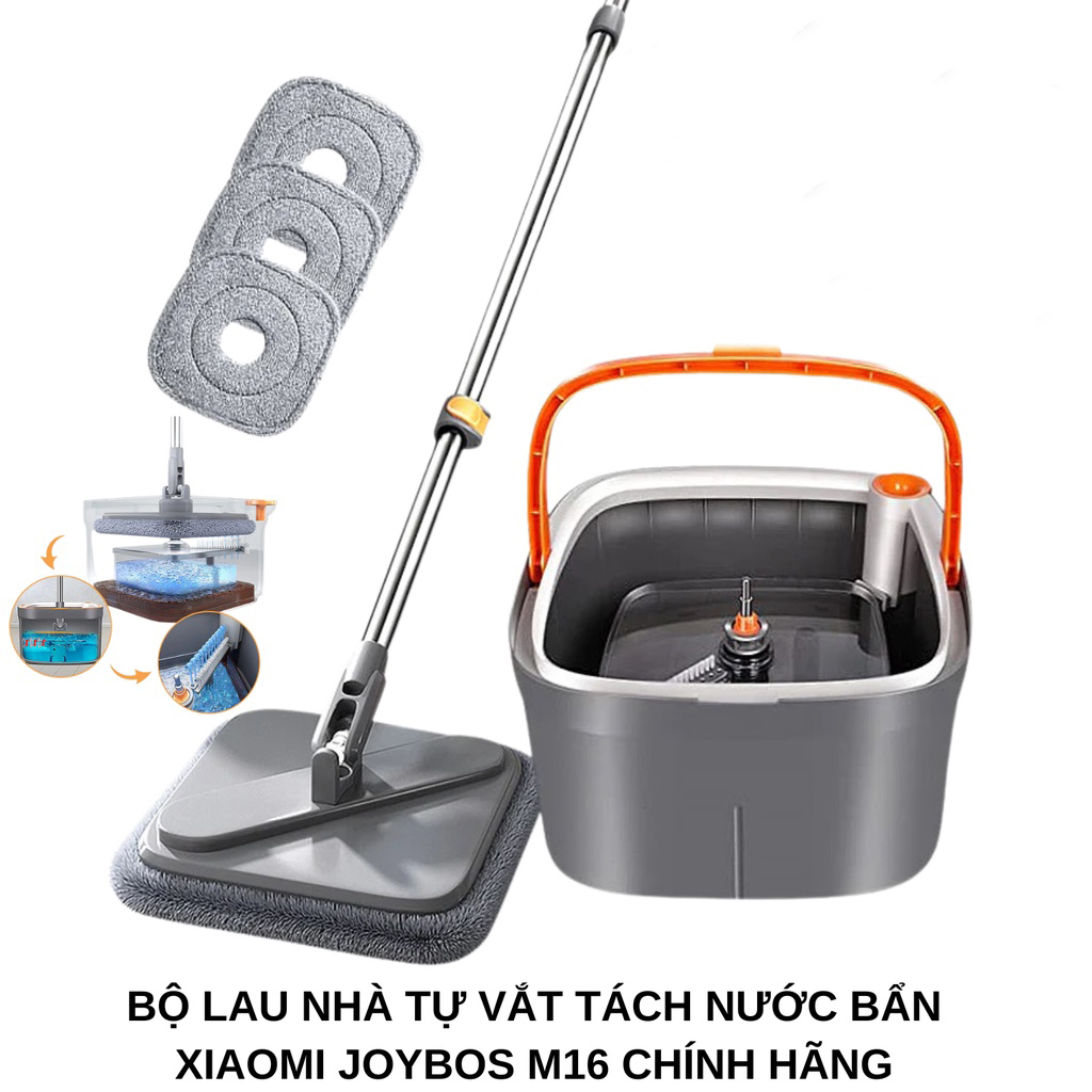 Cây lau nhà tự vắt 2 ngăn tách nước sạch nước bẩn riêng biệt Joybos JBS-ZXTB-M16-OGY2P - Hàng nhập khẩu