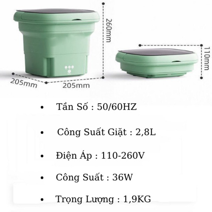 Máy Giặt Mini Cá Nhân, Vắt Khô, Khử Khuẩn Bằng Công Nghệ Blue Ag, Máy Giặt Gấp Gọn Siêu Bền Tiện Lợi Giao Hàng Toàn Quốc