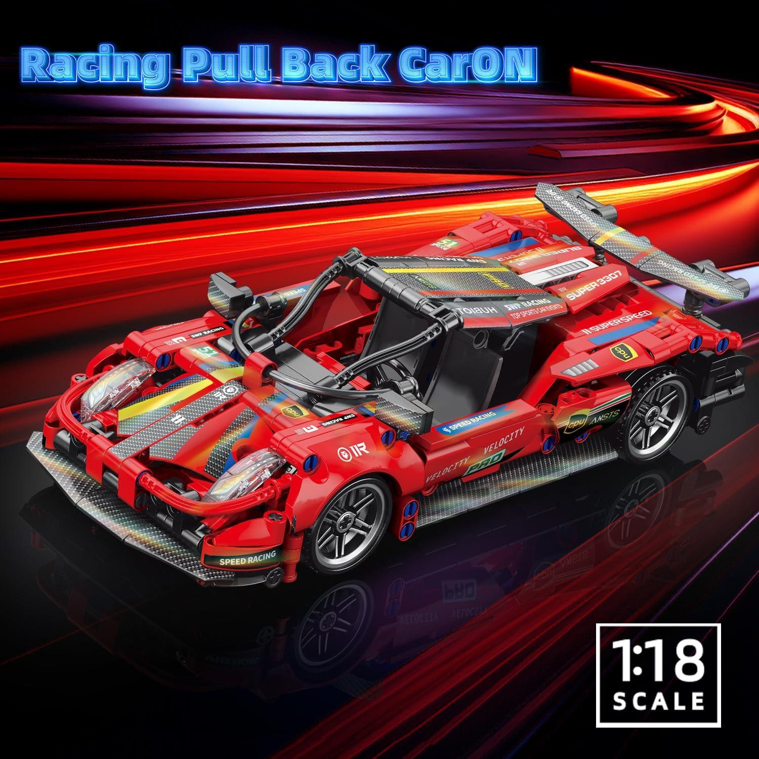 Đồ Chơi Lắp Ráp Xe Đua Chạy Đà Siêu Tốc Độ - Super Speed Pullback Racing Car - Toys&amp;Joys 3307 (513 Mảnh Ghép)