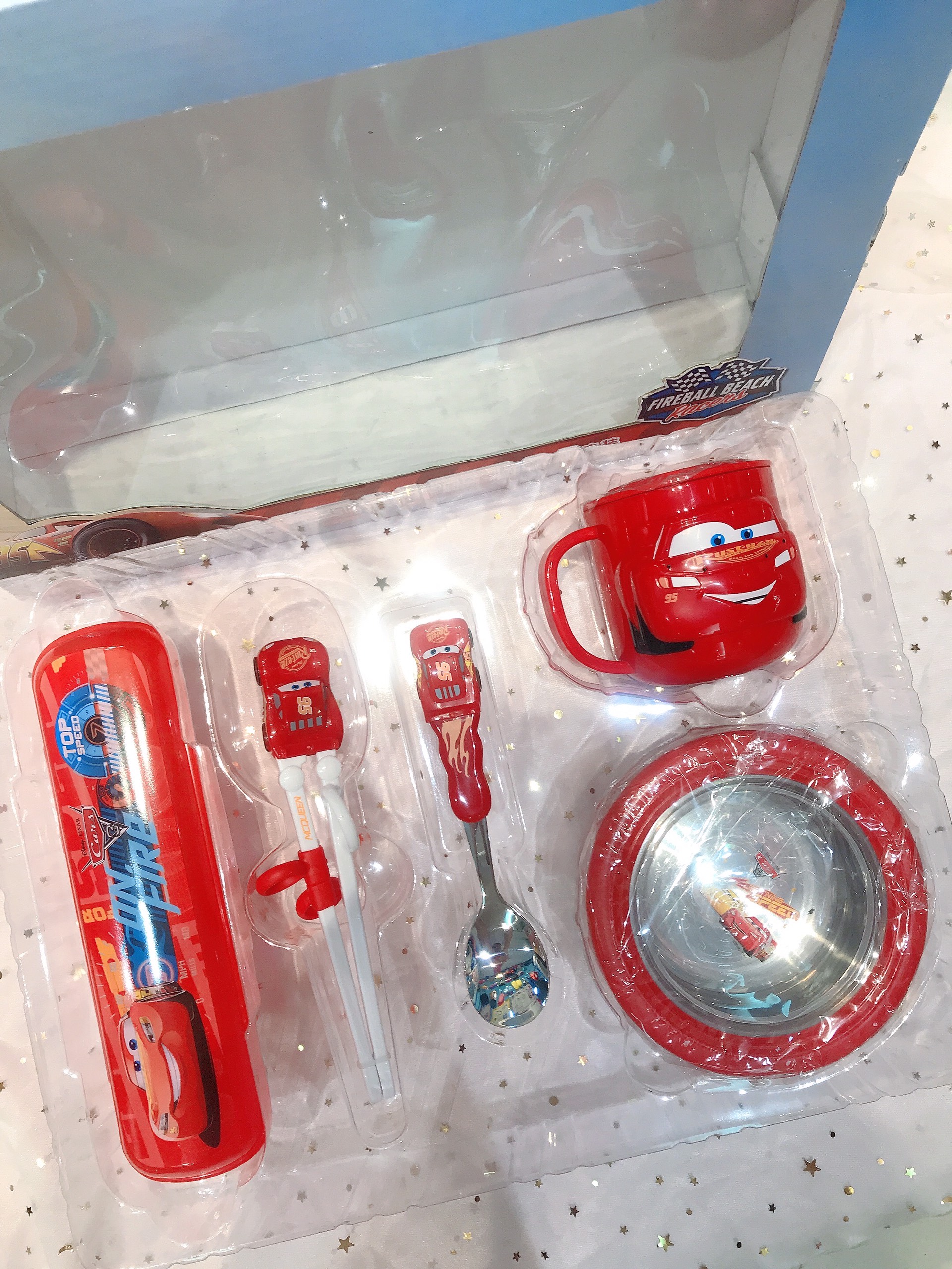 Set ăn uống 5 món hình Car 95 McQueen 3D siêu cute