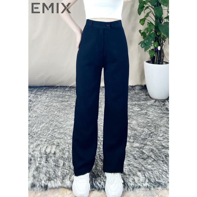 Quần tây nữ công sở 09 EMIX , ống suông, dáng dài 100cm, vải tuyết mưa dày đẹp, không nhăn, cạp nhỏ, tôn dáng