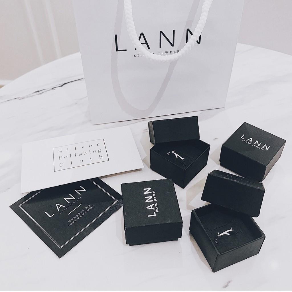 Khuyên 2 Lá Nhỏ 1 Đá S925 LANN