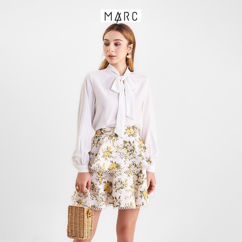 Áo kiểu sơ mi nữ MARC FASHION tay dài thắt nơ CBMX019822