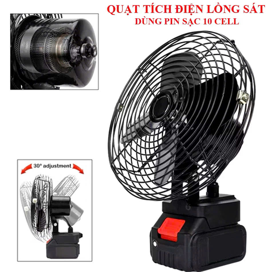 Quạt Tích Điện Pin Tháo Rời 10 Cell Lithium – Gió Siêu Mạnh, Lõi Đồng Bền Bỉ, Dùng Lâu Không Lo Mất Điện, đèn trang trí