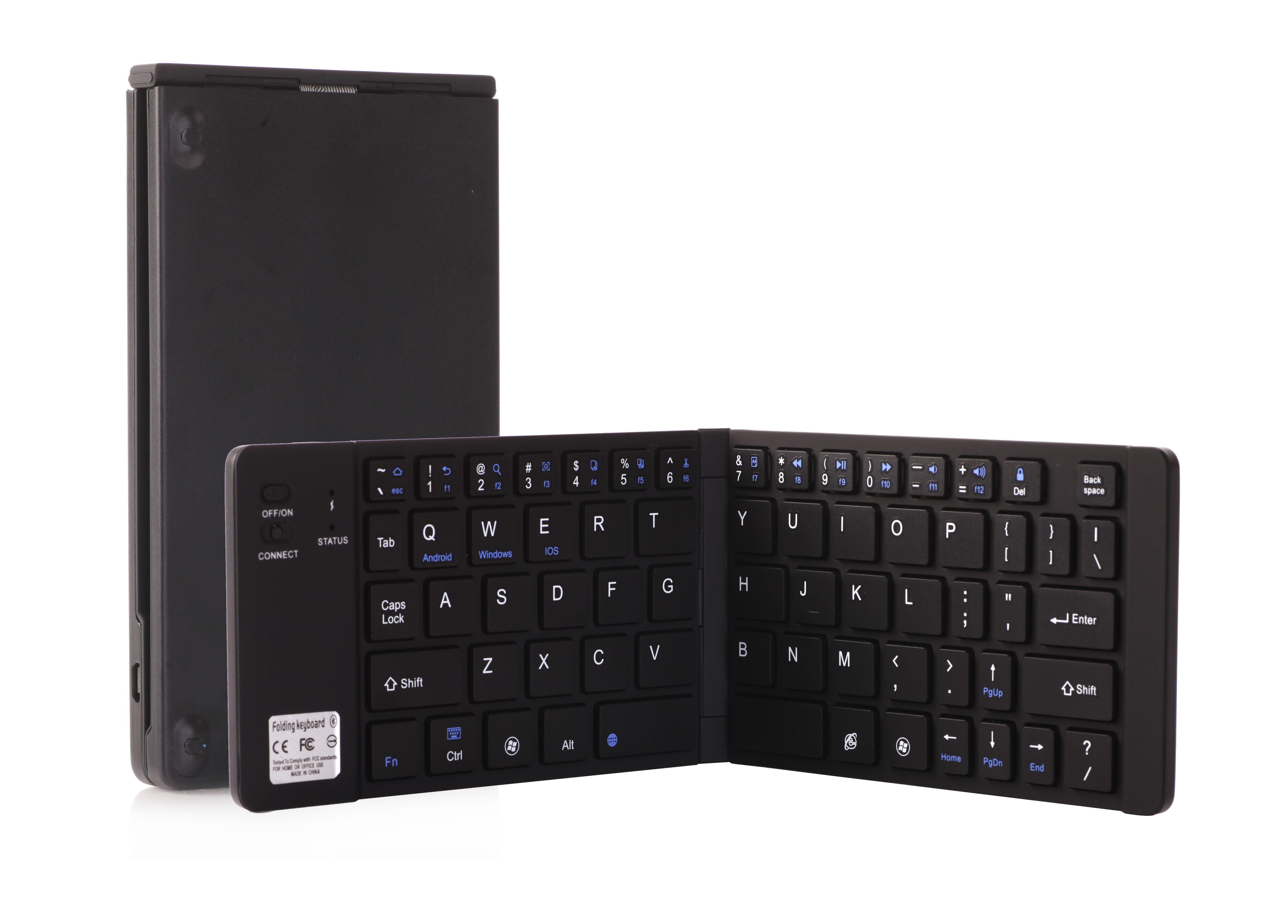 Nắp gập và bàn phím không dây Bluetooth Hợp kim nhôm Gấp cho iOS/andriod/Windows