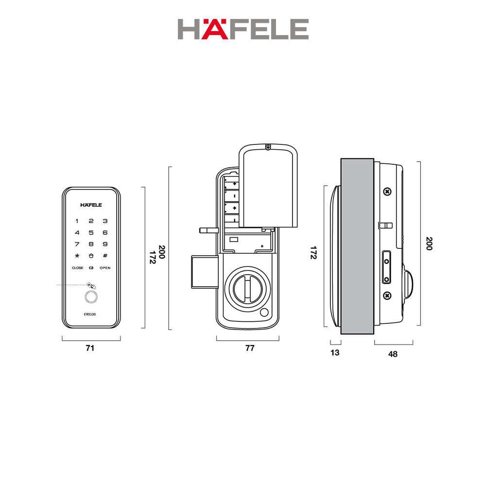 Khóa điện tử Hafele ER5100 - 912.20.200 (Hàng chính hãng)