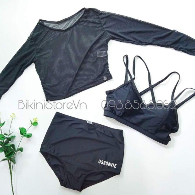 BikiniStoreVn : Đồ Bơi 3 Mảnh Tay Dài Style Hàn Quốc S30 ( Kèm Hình Thật )