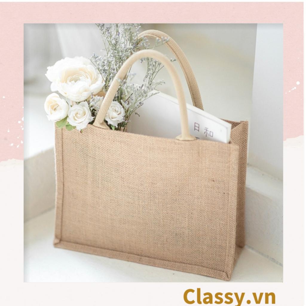 Túi Đay Trơn Retro Quai Đay, Kiểu dáng Vintage, Kích thước 36 * 15 * 28 CM - Sản phẩm thân thiện với Môi trường T310