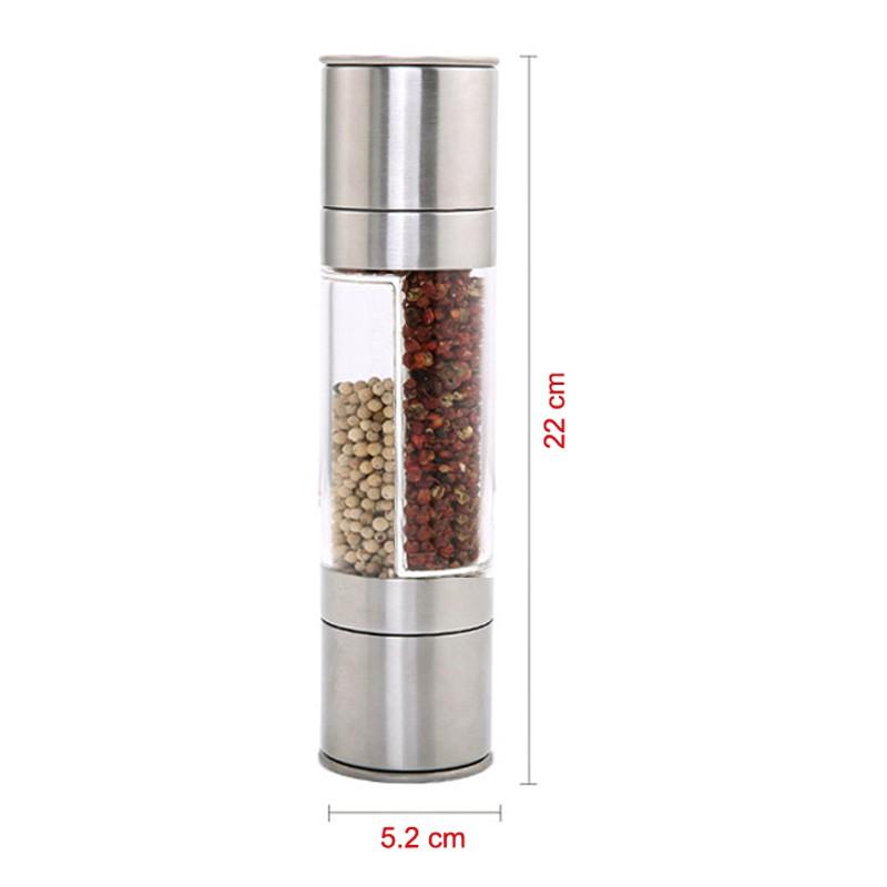 LỌ ĐỰNG VÀ XAY HẠT TIÊU ĐA NĂNG 2 ĐẦU INOX 304