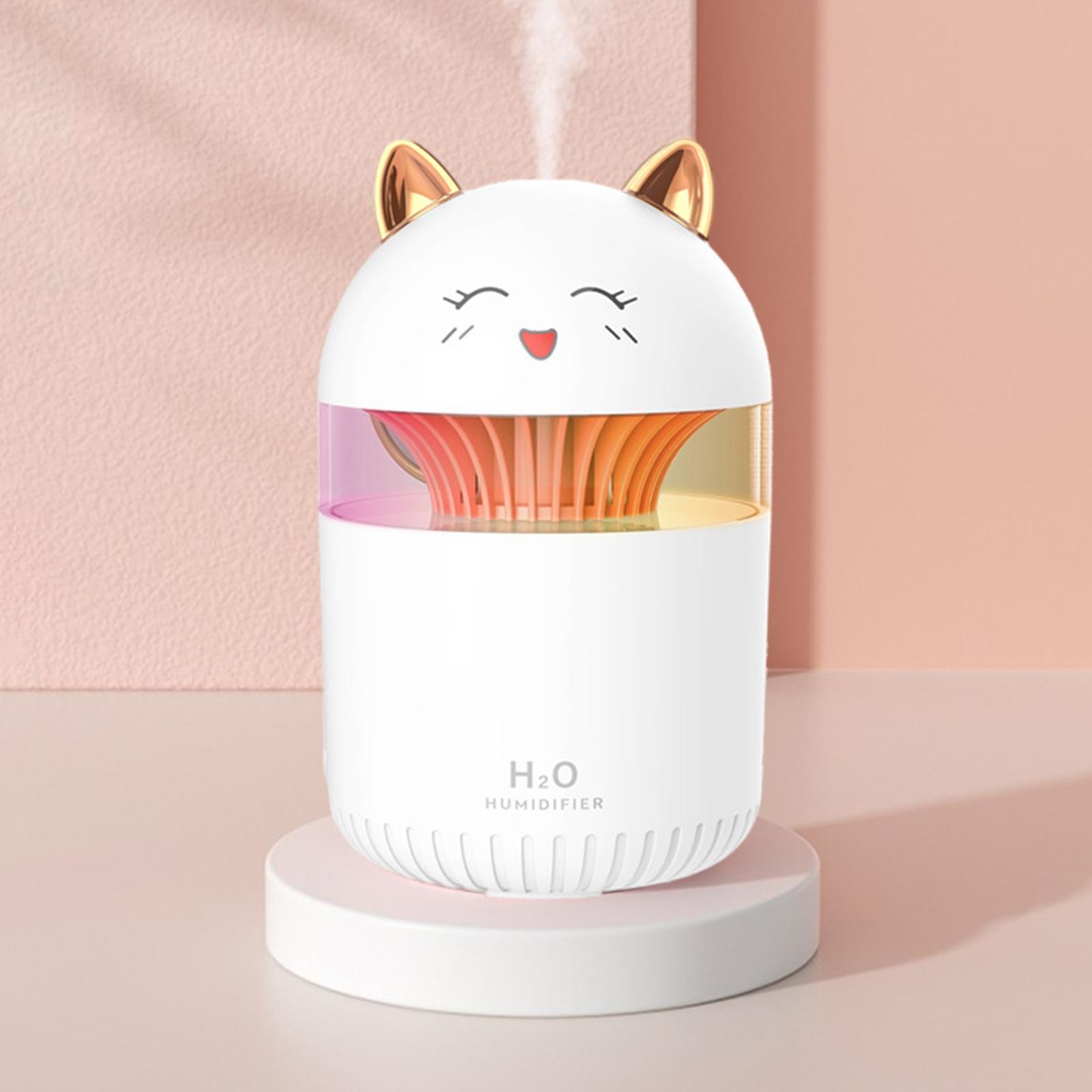 Lovely Cat Air Humidifier with Colorful Atmosphere Light Silent Portable Aromatherapy Diffuser for Car Bedroom SPA Travel Office