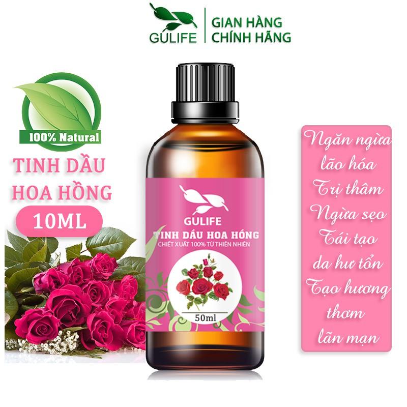 Tinh dầu Hoa Hồng GULIFE Chiết Xuất Từ Thiên Nhiên - Thơm Phòng, Thư Giãn &amp; Tăng Khoái Cảm