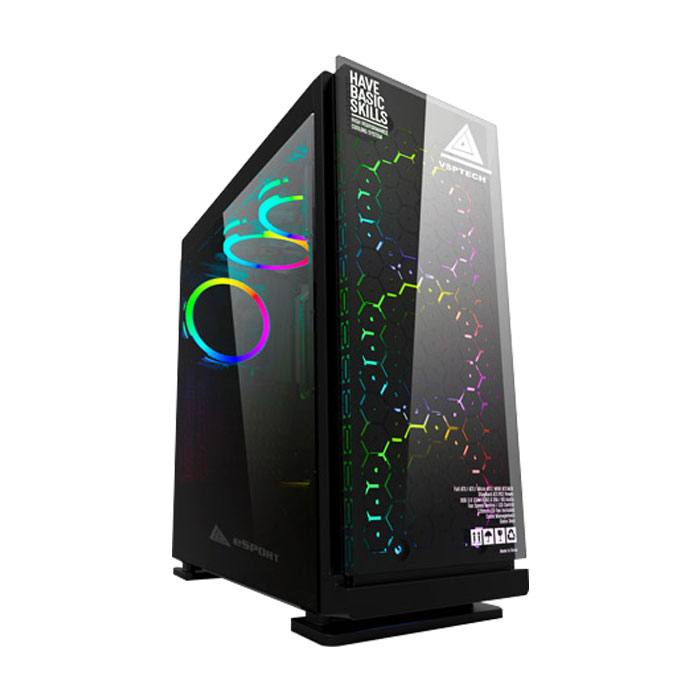 Thùng Máy Tính Case VSP Gaming FA-403 Kính Cường Lực - Hàng nhập khẩu