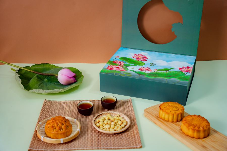 HỘP BÁNH TRUNG THU 4 BÁNH CHAY 220G - COMBO CHAY 4 - THÀNH LONG 880G - TẶNG 1 HỘP TRÀ