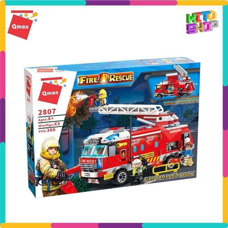 Đồ Chơi Xếp Hình Thông Minh Cho Trẻ Từ 6 Tuổi Qman 2807 – Ô Tô Cứu Hỏa 366 Mảnh Ghép