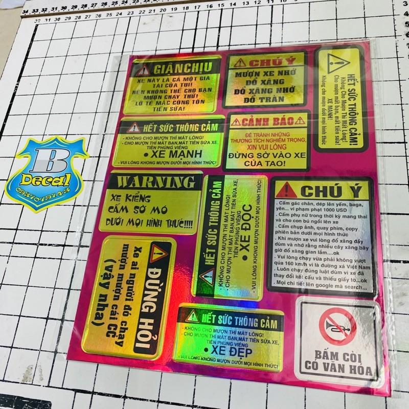 Logo sticker cảnh báo Crom