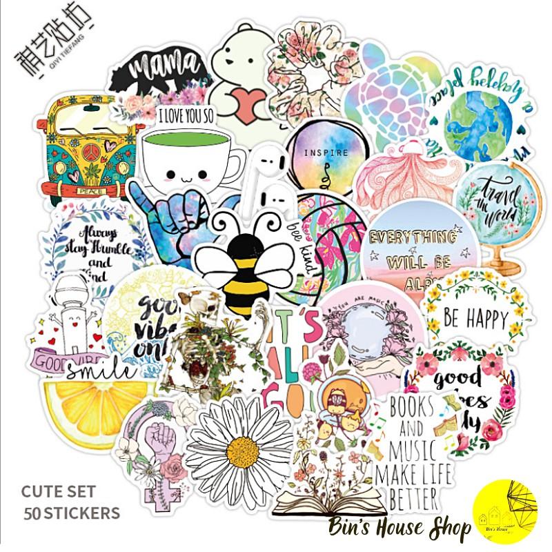 Bộ Sticker - Miến Dán Siêu Kute - Miến Dán Họa Tiết CUTE MS1