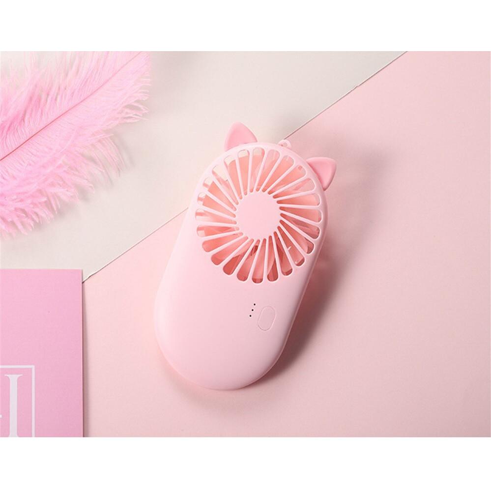 Quạt Cầm Tay Mini, Sạc Usb Dễ Thương 7 Cánh Pocket Fan Có Chân Đế - Hồng - Hàng  - Giao Hàng Toàn Quốc