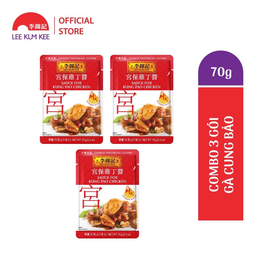 Combo 3 gói Sốt tiện dụng Lee Kum Kee Gà Cung Bảo 70g