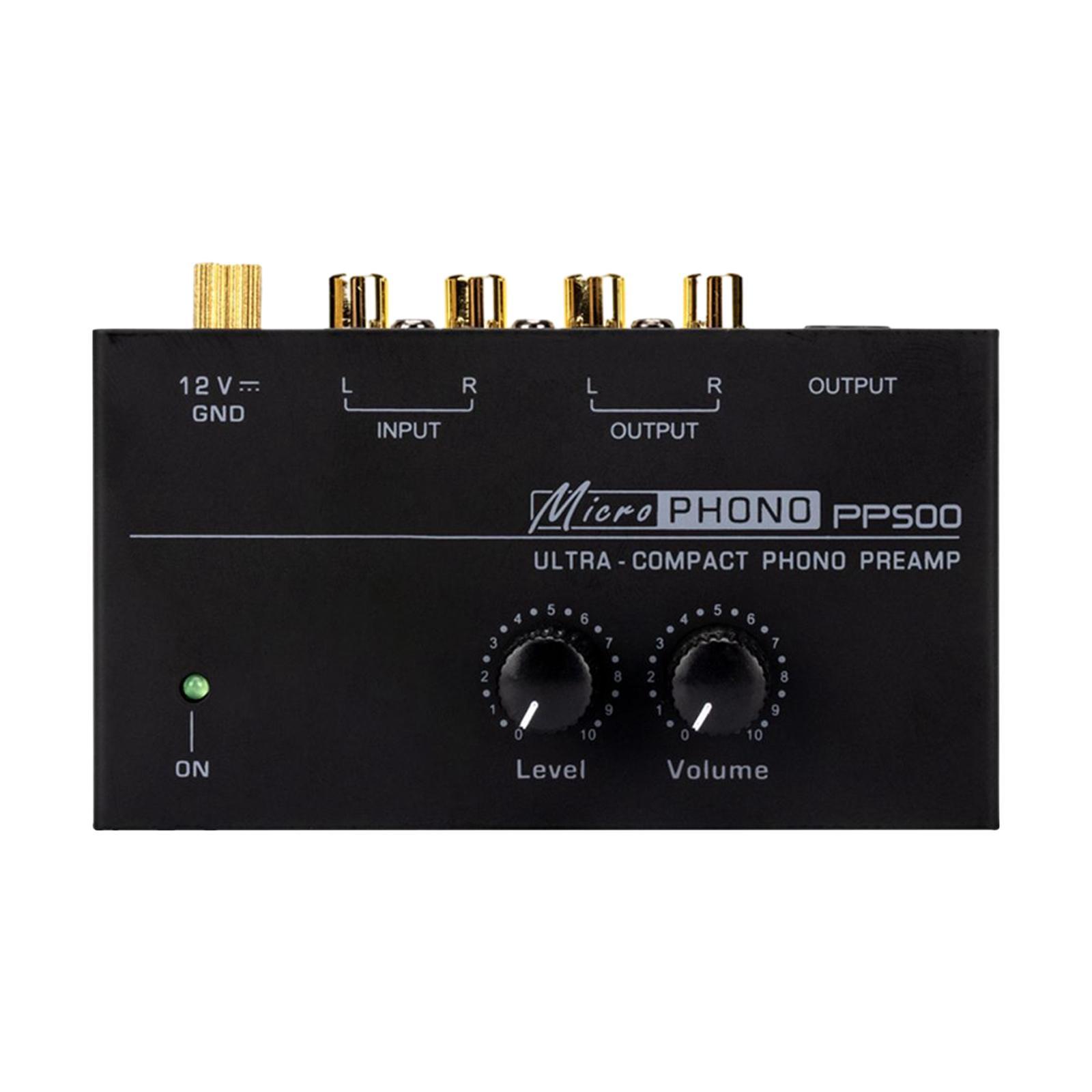 Phono Preamp DC 12V Turntable Preamplifier for  Computers Speakers