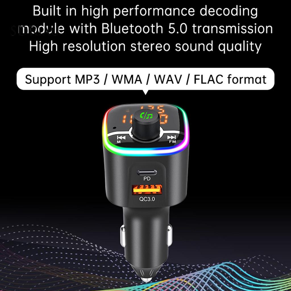Thiết Bị Sạc Trên Xe Hơi Xqxdzx Bc68 Qc3.0 Pd Bluetooth Fm Transmitter Mp3 Hỗ Trợ Tf / U Drive