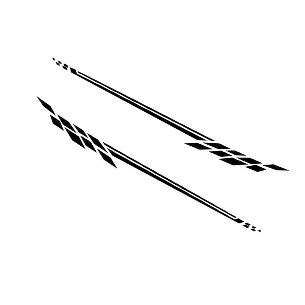 2Pcs Car Side Body Vinyl Decal Sticker Racing Sports Stripe Graphics