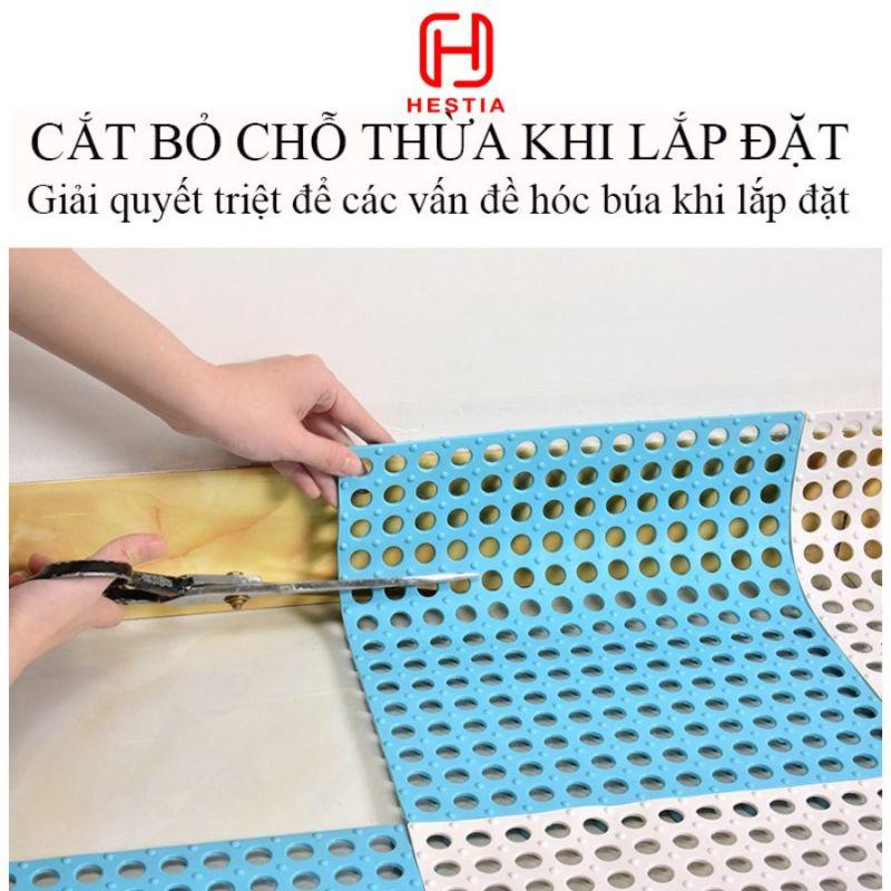 Thảm chống trượt nhà tắm bằng nhựa cao cấp, thảm nhựa nhà tắm màu trắng xám size 30 x 30cm nặng 200g siêu cấp