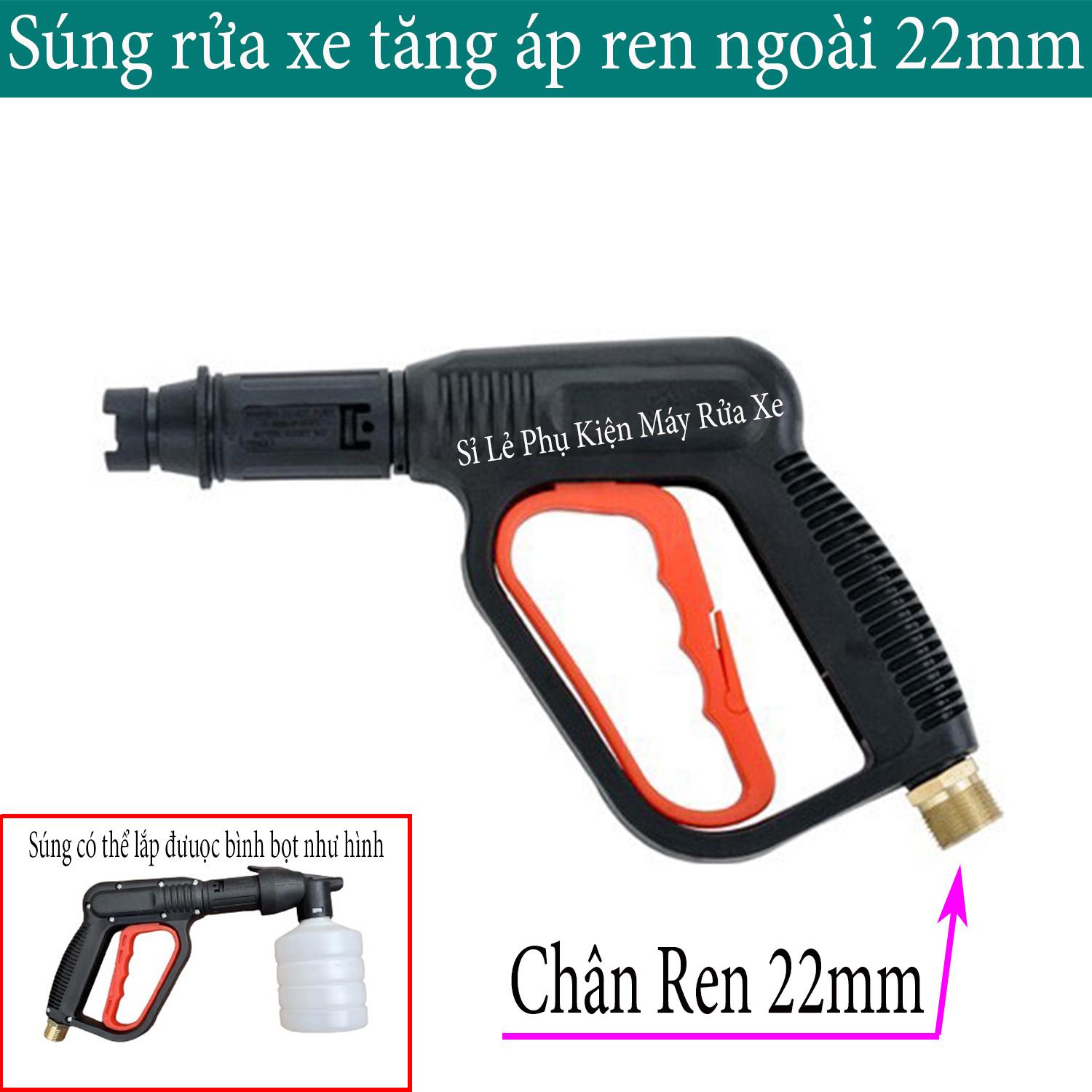 Súng rửa xe cho máy rửa xe ren 22mm I sung rửa xe áp lực | sung rửa xe mini | súng cò đỏ