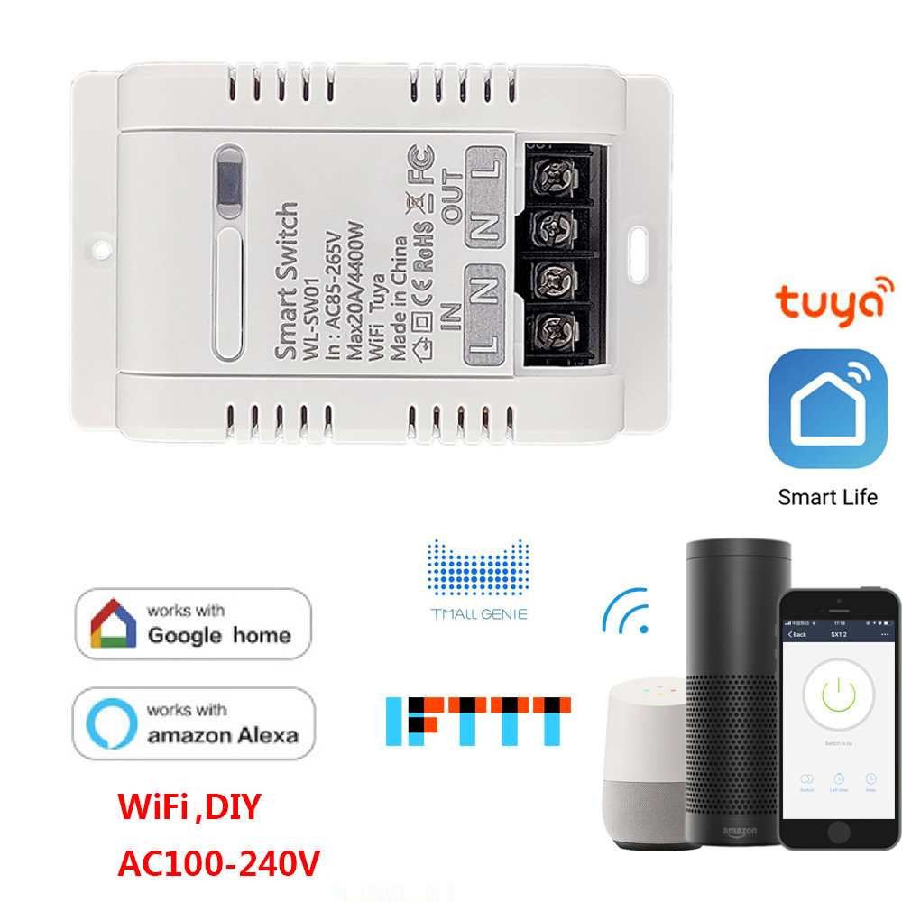 Công tắc thông minh wifi Tuya công suất cao 20A/4400W