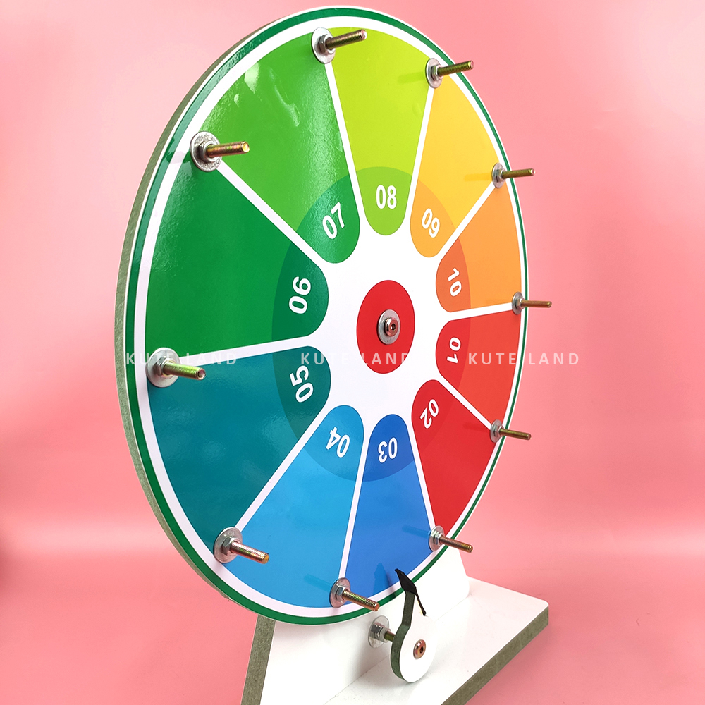 Vòng quay may mắn kêu tạch tạch 10 ô bông hoa trúng thưởng làm sự kiện chương trình giáo dục event