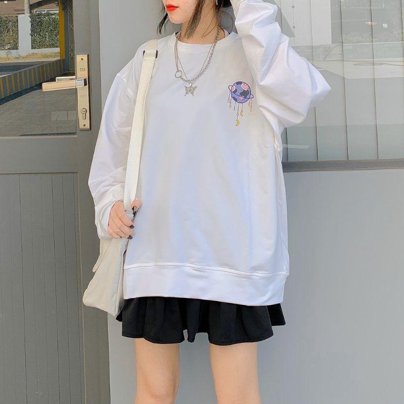 Áo Sweater Dài Tay UNI MOON Form Rộng Vải Nỉ Unisex Ulzzang