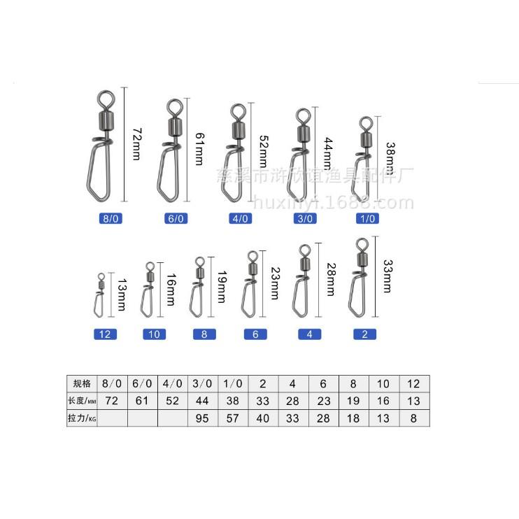 Set 20 cái khóa số 8 , khóa chữ T hình số 8 , đầu nối câu cá