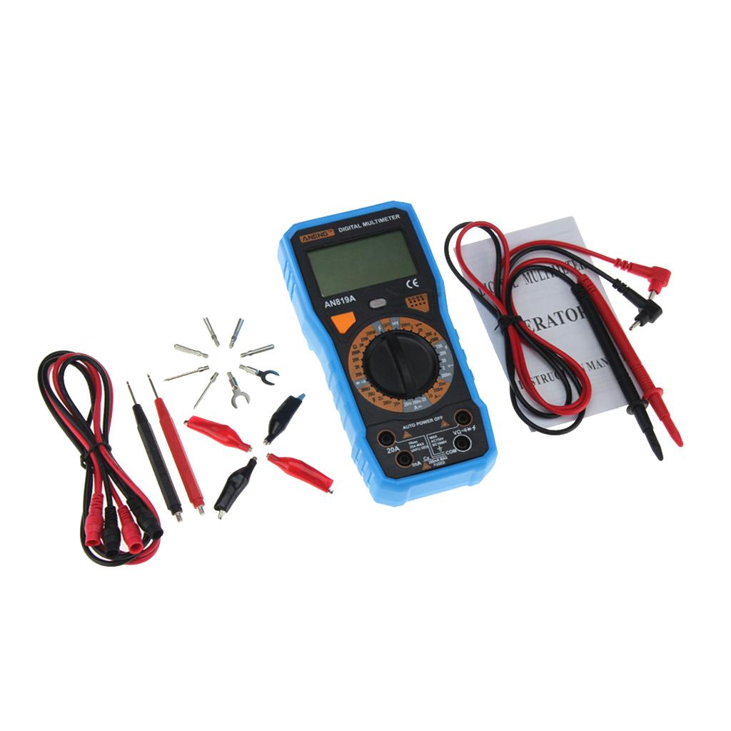 AN819A LCD Digital Multimeter Voltmeter Ammeter Ohmmeter with Test Leads