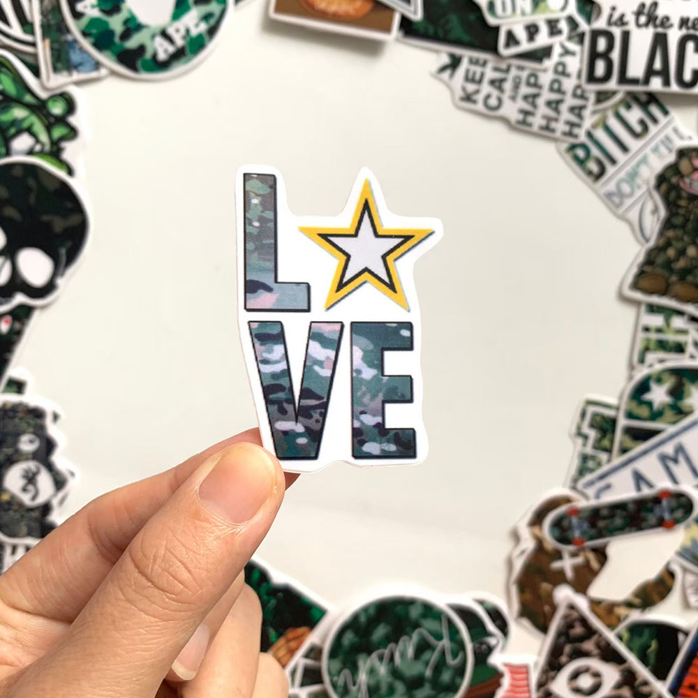 50 Sticker Camo Hình Dán Chủ Đề Camouflage Rằn Ri Họa Tiết Quân Đội Cực Ngầu Chống Nước Decal Chất Lượng Cao Trang Trí Va Ly Du Lịch Xe Đạp Xe Máy Xe Điện Motor Laptop Nón Bảo Hiểm Máy Tính Học Sinh Tủ Quần Áo Nắp Lưng Điện Thoại