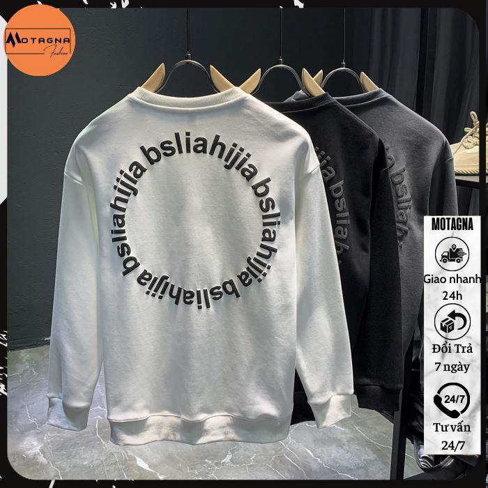 Áo thu đông nam chất mịn, Áo sweater chất đẹp kiểu dáng Hàn Quốc in Vòng chữ mã NZ636