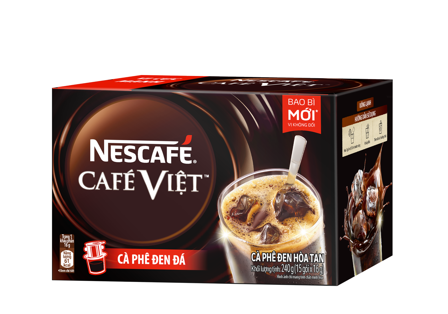 Hình ảnh Cà phê hòa tan NESCAFÉ Café Việt Cà phê đen đá - Hộp 15 gói x 16 g