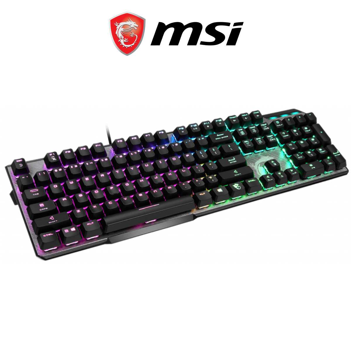 Bàn Phím Gaming Cơ MSI Vigor GK50 Kailh Box White Đèn LED RGB, Dây Cắm USB Dài 1.8M - Hàng Chính Hãng