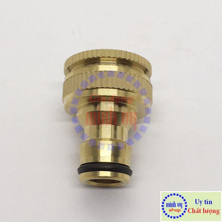 ĐẦU NỐI NHANH ĐỒNG TẠI VÒI PHI 21-27mm (1/2&quot;-3/4&quot;) RA NỐI KHỚP NHANH