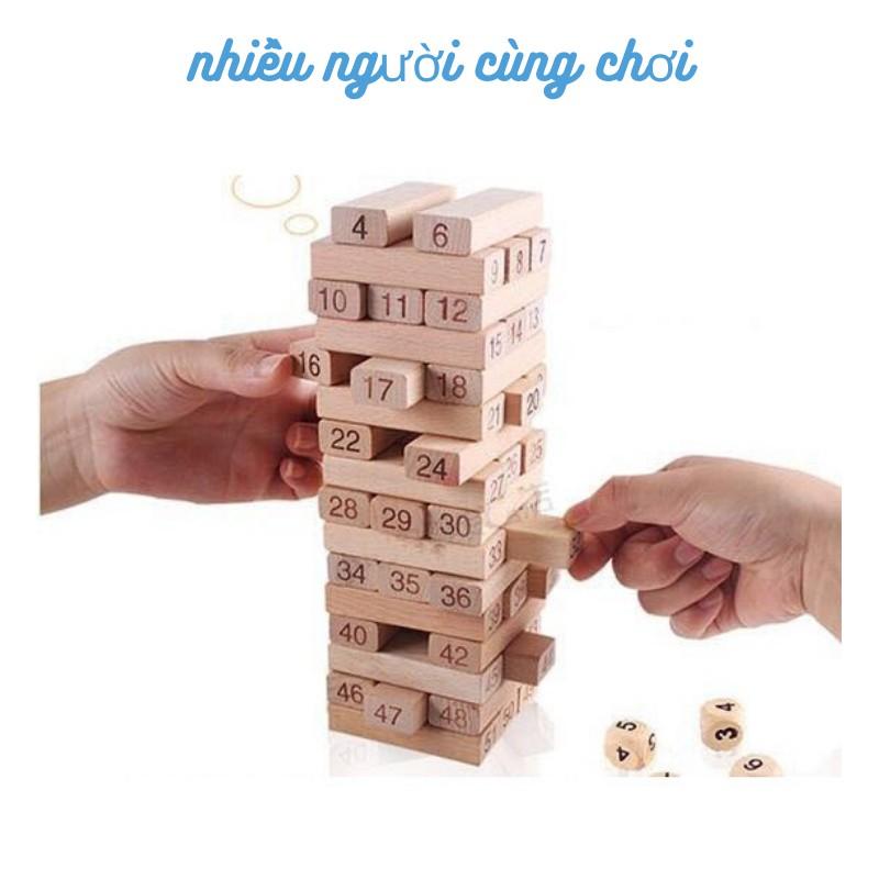 Bộ Đồ Chơi Rút Gỗ Xếp Hình 54 Thanh Loại Nhỏ Kèm Xúc Xắc Wiss Toy