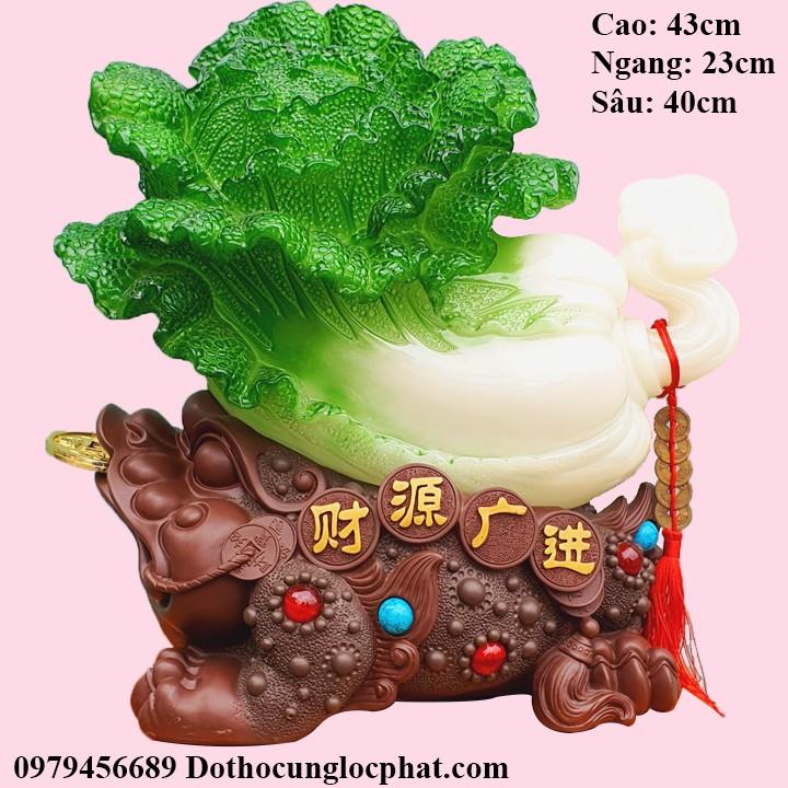 Tượng Cóc Ngặm Tiền Vàng Cõng Củ Cải