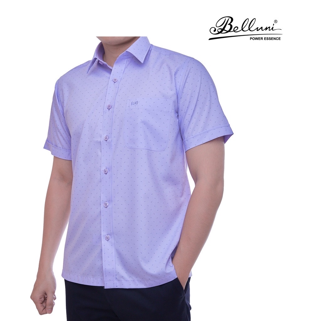 Áo sơ mi nam ngắn tay BELLUNI vải sợi sồi thoải mái thanh lịch - BE.213.V5