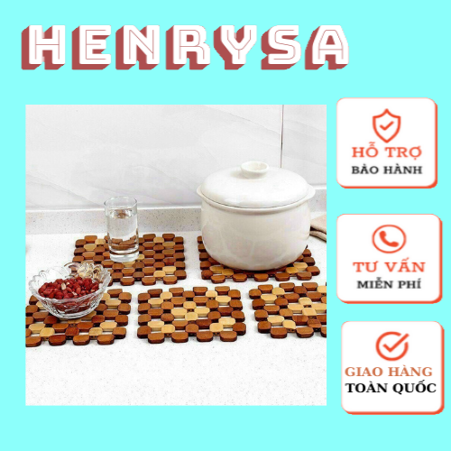 Lót nồi cao cấp ghép từ các miếng trúc - Chính hãng HENRYSA