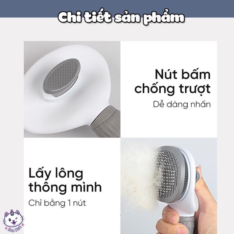 Lược chải lông chó mèo có nút bấm